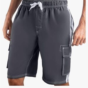 Kanu Surf Gray Board Shorts Elastic Waistband